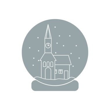 Belediye ile saat ve evin içinde vektör çizim