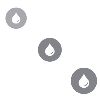 Üç renkli yakıt damlacıkları silueti c olarak stilize simgesi