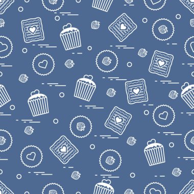 Şirin seamless modeli farklı romantik tatlılar. Aşk conce