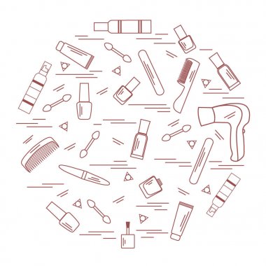 Sizin vücut bakımı için çeşitli aksesuarlar illüstrasyon vektör