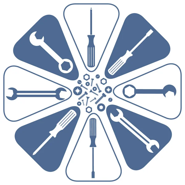 Imagem agradável de um esquema colorido com diferentes ferramentas —  Vetores de Stock