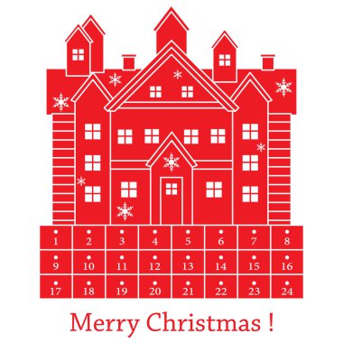 Sevimli vektör çizim: Noel varış takvimi.