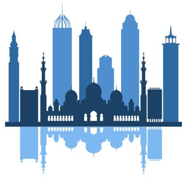Birleşik Arap Emirlikleri gökdelenler silhouet vektör çizim