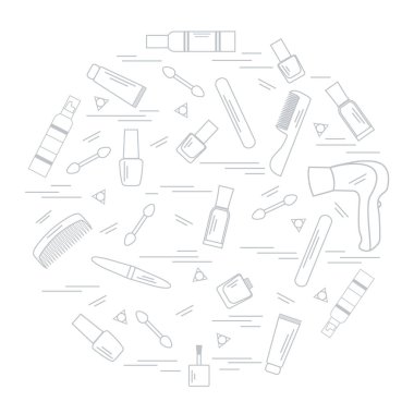Sizin vücut bakımı için çeşitli aksesuarlar illüstrasyon vektör
