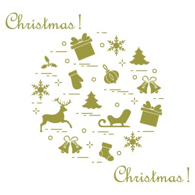 Yeni yıl ile Noel simgeleri Herkesdaire oluşturacak şekilde düzenlenmiştir. Kış elem