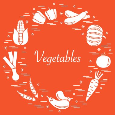 Sevimli vektör çizim farklı sonbahar mevsim sebzeleri