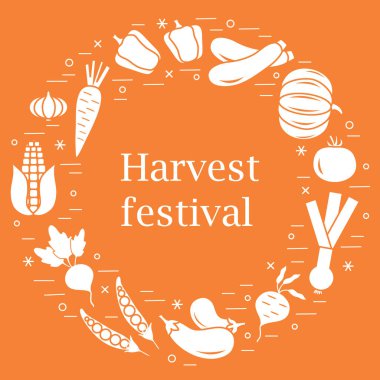 Sevimli vektör çizim farklı sonbahar mevsim sebzeleri