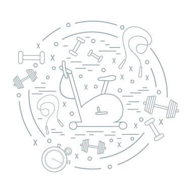 Spor ekipmanları arran farklı türde vektör çizim