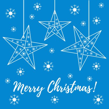 Vektör çizim kar taneleri ve üç yıldız origami ile kat