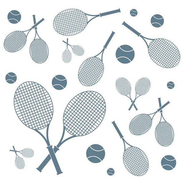 Fin bild på färgglada racketar och bollar för tennislektioner — Stock vektor