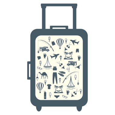 Renkli çanta güzel resim üzerinde farklı resimlerle