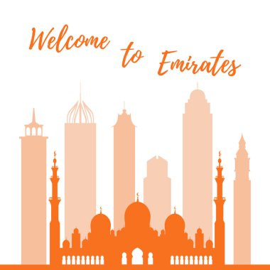 Birleşik Arap Emirlikleri gökdelenler silhouet vektör çizim