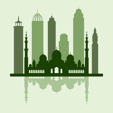 Birleşik Arap Emirlikleri gökdelenler silhouet vektör çizim