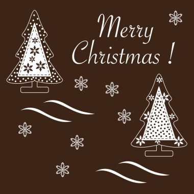 Dikişli Noel ağacı sevimli vektör çizim wi dekore edilmiştir.