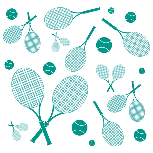 Belle image de raquettes et de balles colorées pour les cours de tennis — Image vectorielle