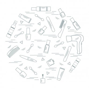Sizin vücut bakımı için çeşitli aksesuarlar illüstrasyon vektör