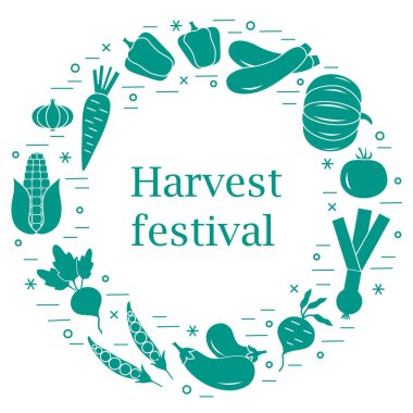 Sevimli vektör çizim farklı sonbahar mevsim sebzeleri