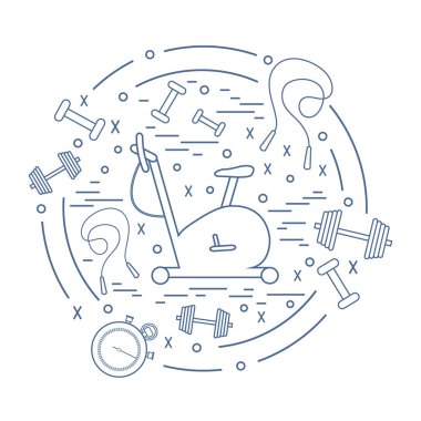 Spor ekipmanları arran farklı türde vektör çizim