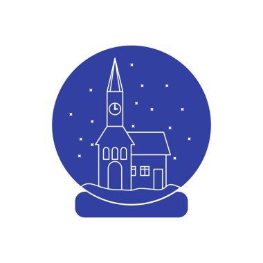 Belediye ile saat ve evin içinde vektör çizim