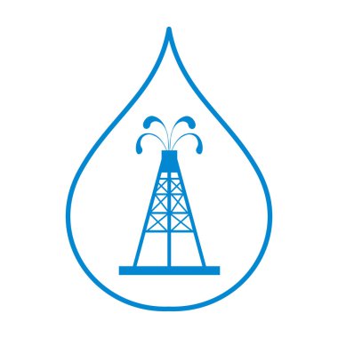 Siluet petrol teçhizat spurting çeşmeler ile stilize simgesi 