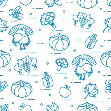 Mutlu Şükran günü çizgi film desen.