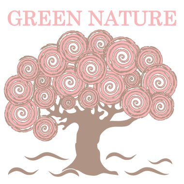 Yazıt yeşil doğa ile yaratıcı ağacının güzel resim 