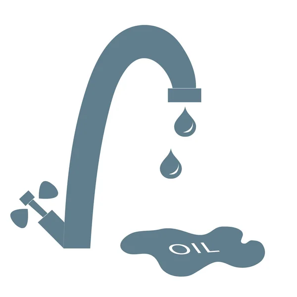 燃料と、inscripti の滴で水道の蛇口の様式化されたアイコン — ストックベクタ