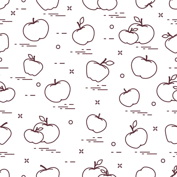 Apples juicy fruit. Seamless pattern. — Stock Vector