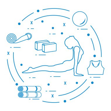 Öz Bakım için kadın yoga poz, bambu ve çeşitli masaj