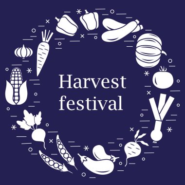 Sevimli vektör çizim farklı sonbahar mevsim sebzeleri