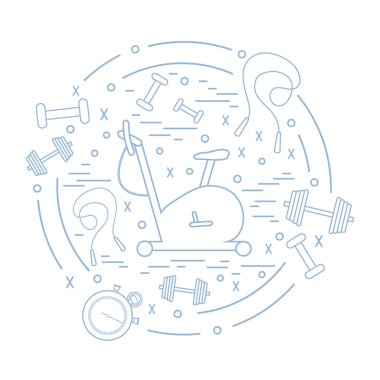 Spor ekipmanları arran farklı türde vektör çizim