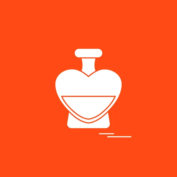 Niedliche Vektorillustration der Parfümflasche in Herzform — Stockvektor