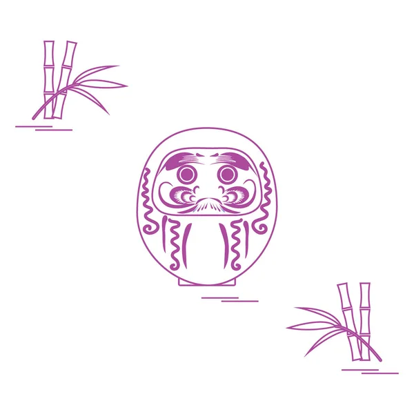 Daruma - Muñeca tradicional japonesa roly-poly . — Vector de stock