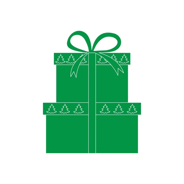 Εικονογράφηση διάνυσμα κουτιά δώρο διακόσμηση χριστουγεννιάτικων δέντρων. — Διανυσματικό Αρχείο