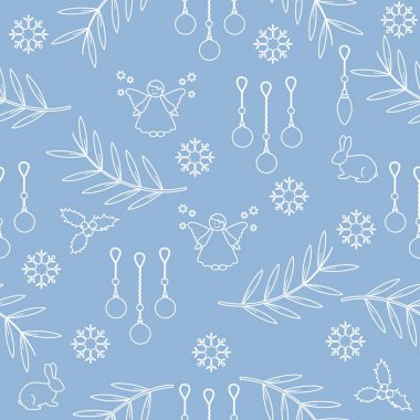 Kış Dikişsiz desen çeşitli yeni yıl ve Noel symb ile