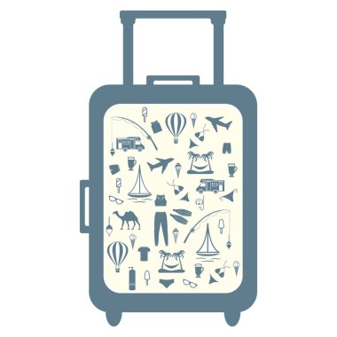 Renkli çanta güzel resim üzerinde farklı resimlerle