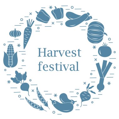 Sevimli vektör çizim farklı sonbahar mevsim sebzeleri