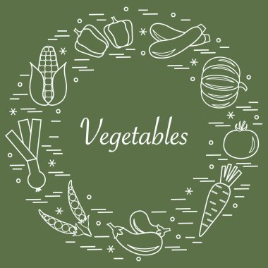 Sevimli vektör çizim farklı sonbahar mevsim sebzeleri