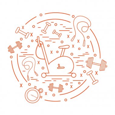 Spor ekipmanları arran farklı türde vektör çizim