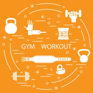 Herkesdaire oluşturacak şekilde düzenlenmiş powerlifting jimnastik salonu iş öğeleri.