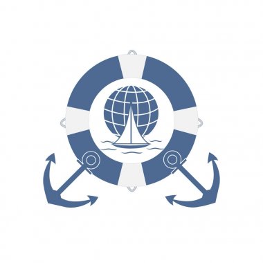 Dalgalar üzerinde bir gl yelken renkli bir yat stilize simgesi