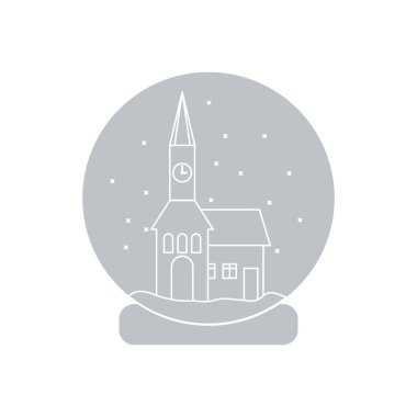 Belediye ile saat ve evin içinde vektör çizim