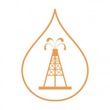 Siluet petrol teçhizat spurting çeşmeler ile stilize simgesi 