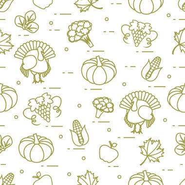 Mutlu Şükran günü çizgi film desen.