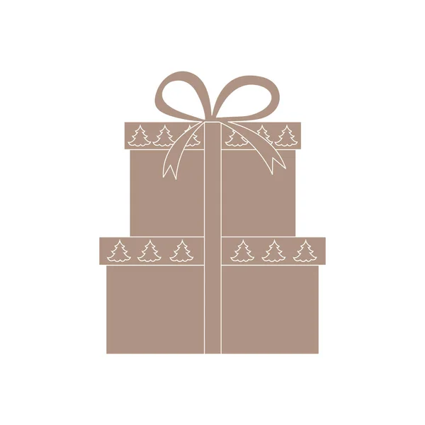 Illustration vectorielle de boîtes cadeaux décorées d'arbres de Noël . — Image vectorielle