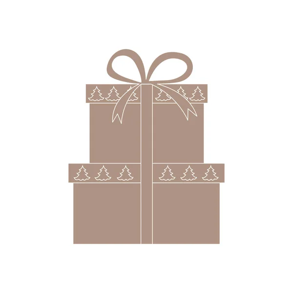 Ilustración vectorial de cajas de regalo decoradas árboles de Navidad . — Vector de stock