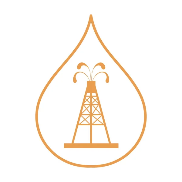 Icono estilizado de la plataforma de aceite de silueta con fuentes chorreando — Archivo Imágenes Vectoriales