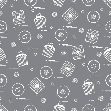 Şirin seamless modeli farklı romantik tatlılar. Aşk conce