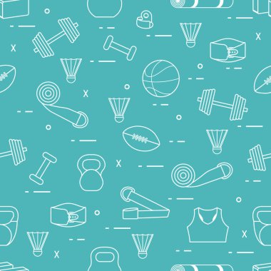 Spor malzemeleri ile desen. Sağlıklı yaşam tarzı.