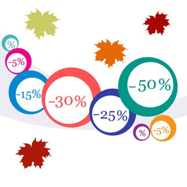 Pazarlar ve dükkanlar için çeşitli indirimler vektör çizim.